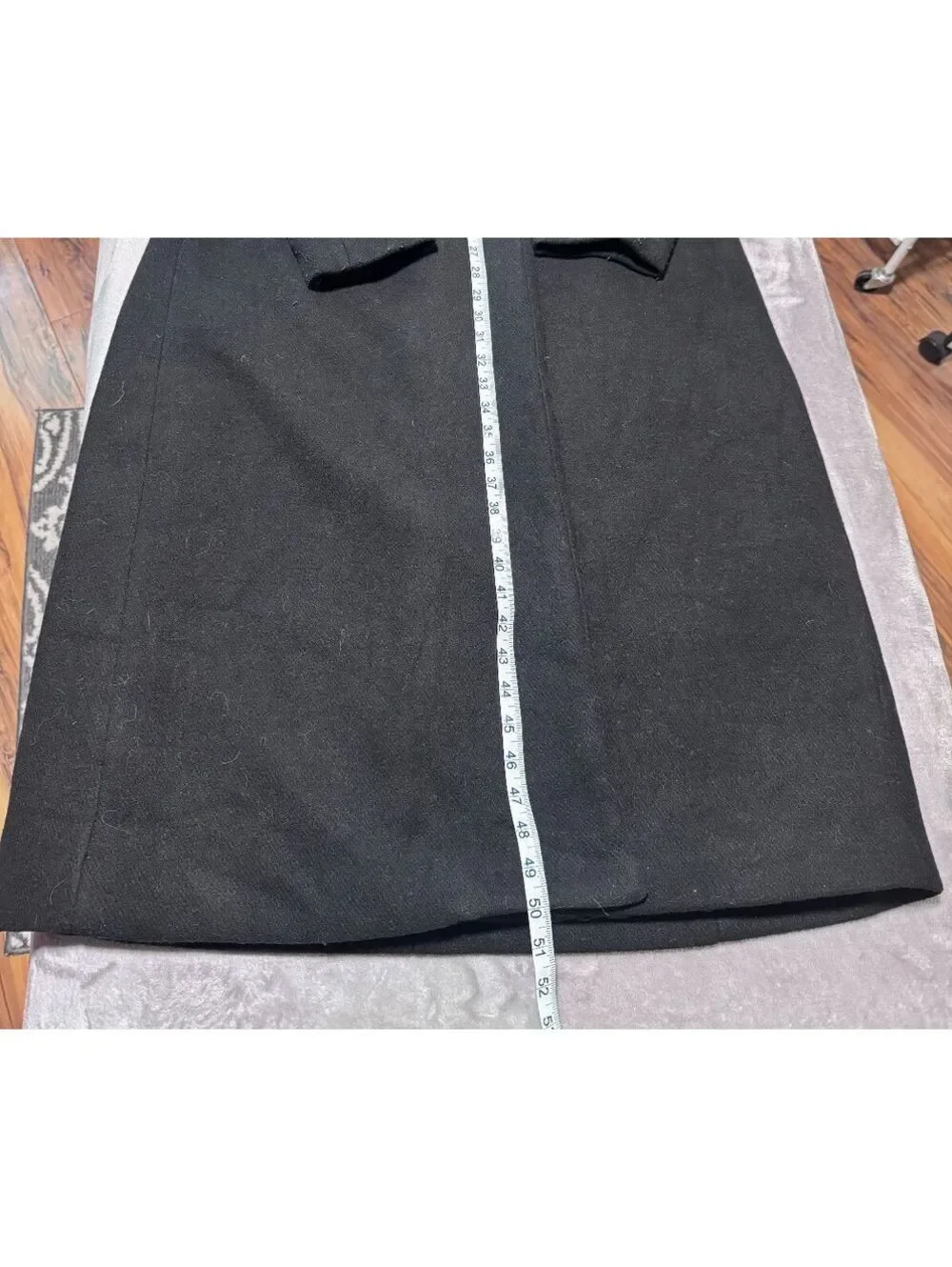 Fashion Nova Natalie Wool Trench Coat (XL) Black 50